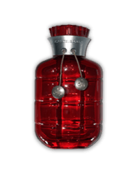 Flacon de parfum avec décoration faite en chromage